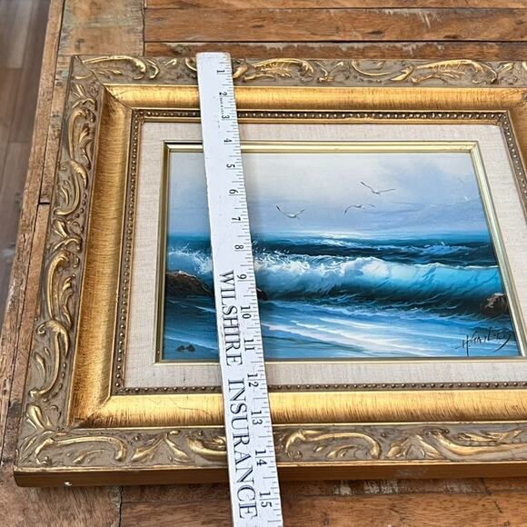 Howard Gailey Original Oil On Canvas Seascape Waves Framed Painting Signed - Picture 6 of 16
